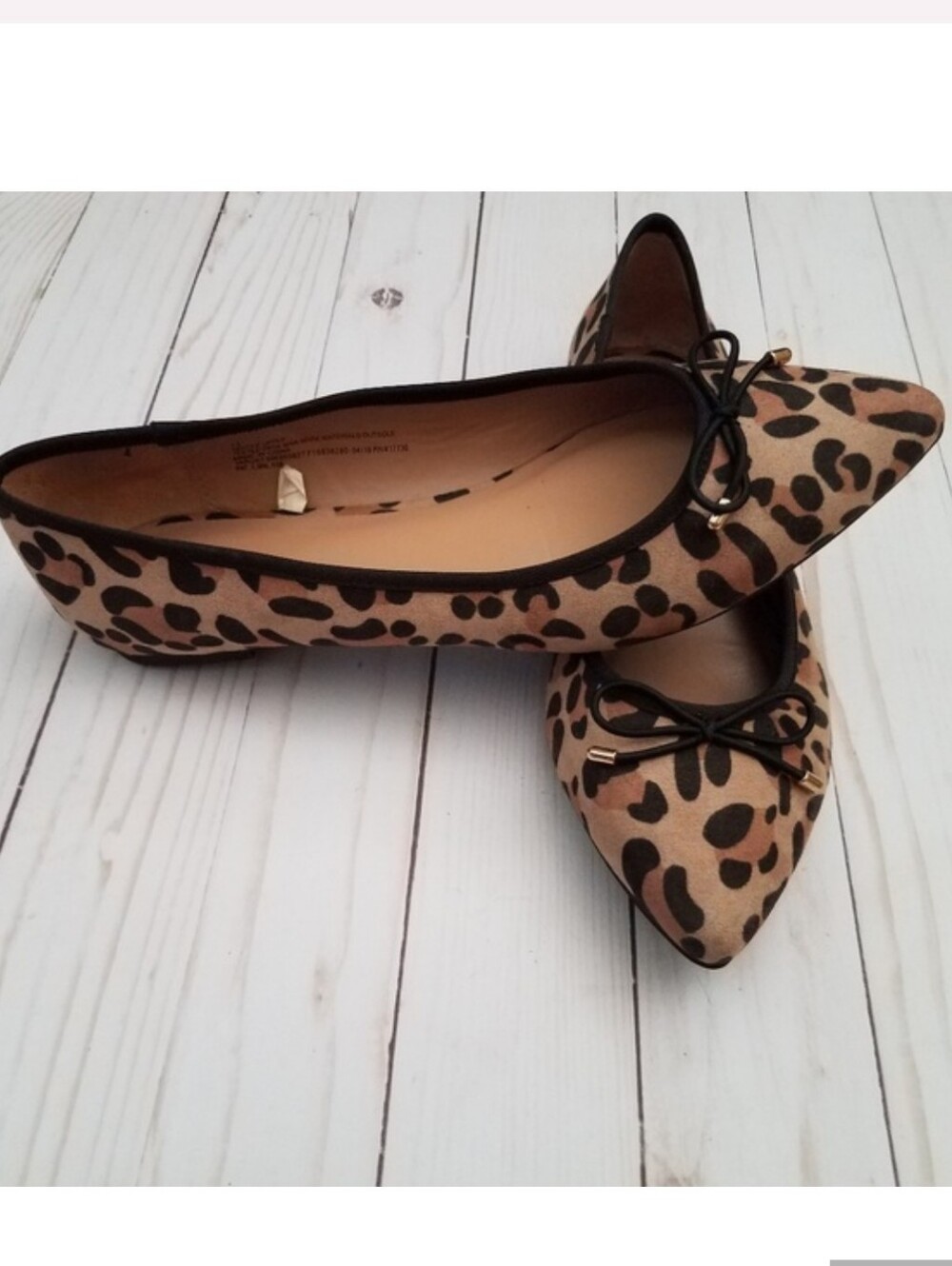 *Merona - Pointed Toe Faux Suede Cheetah Print Flats , Sz 9